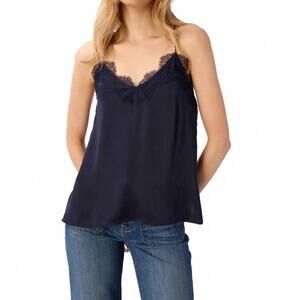NEW CAMI NYC racer charmeuse camisole in navy